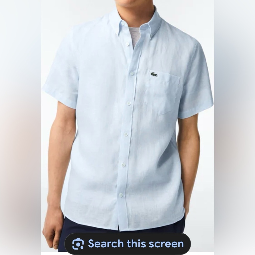 Lacoste Blue Casual Button Down Shirt with Classic Collar